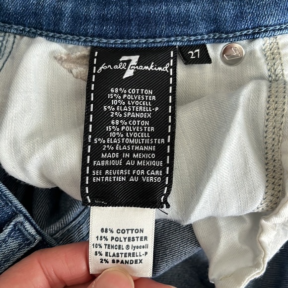 7 For All Mankind Skinny Distressed Ripped Jeans - 27 - Picture 5 of 7